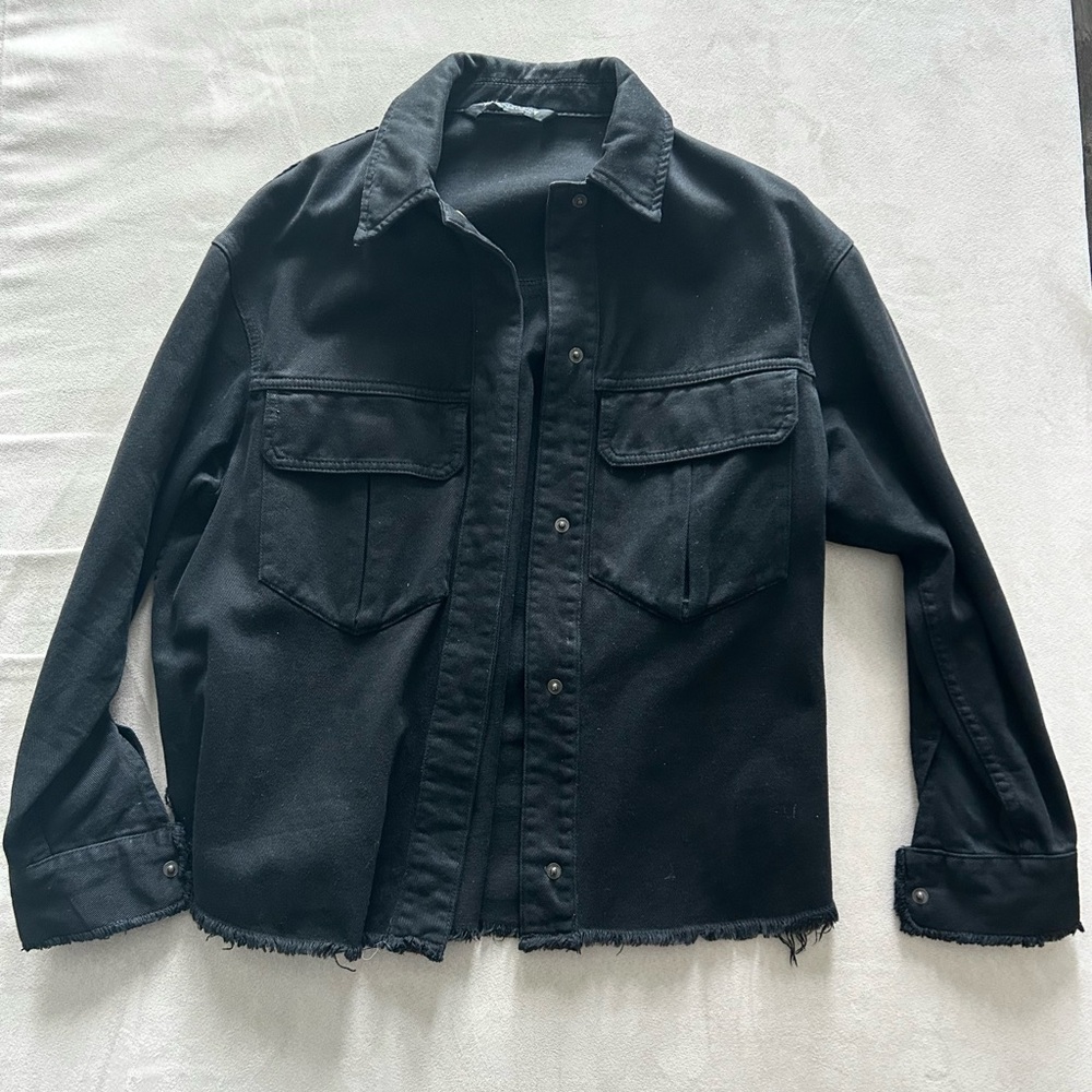 Zara Black Snap Down Overshirt